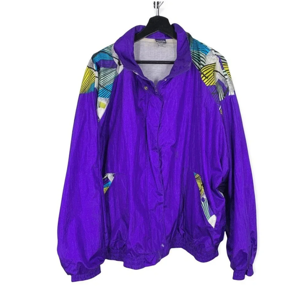 Vintage 90s Honors Athleisure Zip Up Jacket 2X - Picture 1 of 9